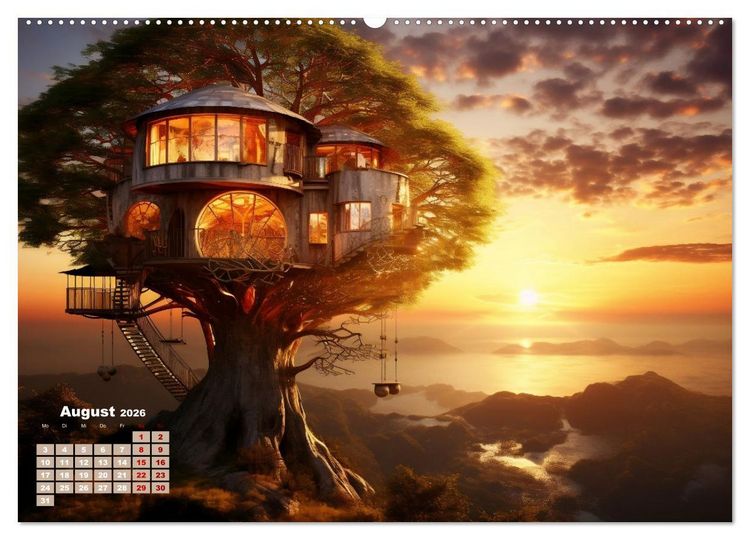 Produktbild: Baumh&auml;user - Traumhafte Luftschl&ouml;sser (Wandkalender 2026 DIN A2 quer), CALVENDO Monatskalender