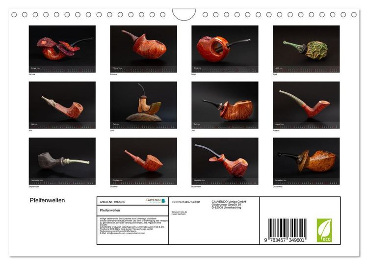 Produktbild: Pfeifenwelten (Wandkalender 2026 DIN A4 quer), CALVENDO Monatskalender