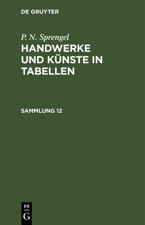 Produktbild: Handwerke und K&uuml;nste in Tabellen. Sammlung 12