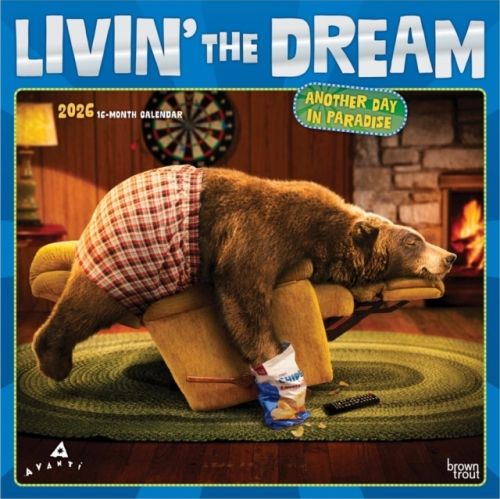 Produktbild: Avanti Livin' the Dream Official 2026 12 X 24 Inch (Hanging) Monthly Square Wall Calendar Foil Stamped Cover Plastic-Free