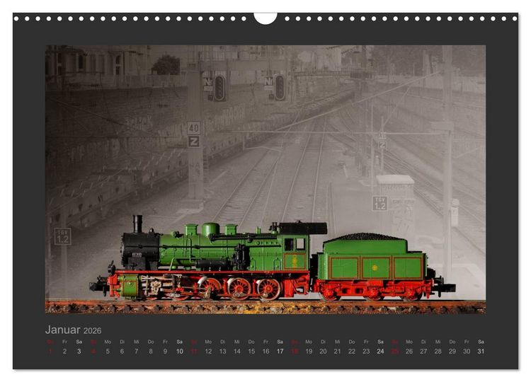 Produktbild: Dampflokomotiven in Spur N (Wandkalender 2026 DIN A3 quer), CALVENDO Monatskalender