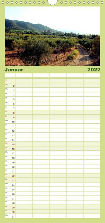 Produktbild: Familienplaner Zisterzienserroute in Katalonien (Wandkalender 2022 , 21 cm x 45 cm, hoch)
