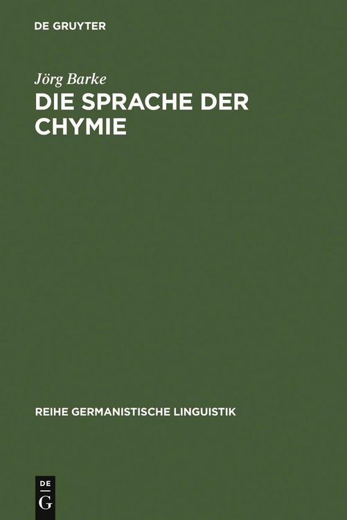 Produktbild: Die Sprache der Chymie