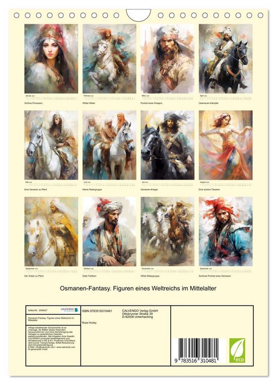 Produktbild: Osmanen-Fantasy. Figuren eines Weltreichs im Mittelalter (Wandkalender 2026 DIN A4 hoch), CALVENDO Monatskalender
