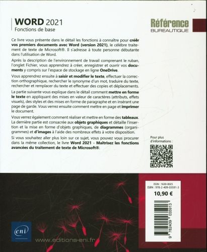 Produktbild: Microsoft Word 2021 : fonctions de base