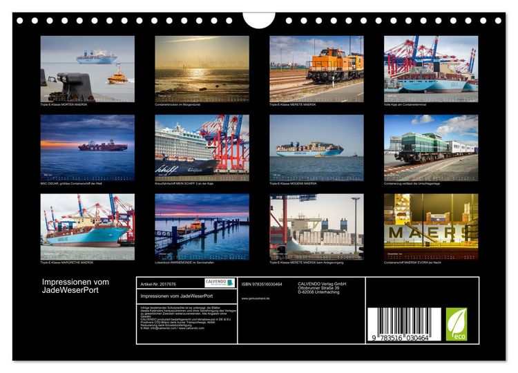 Produktbild: Impressionen vom JadeWeserPort (Wandkalender 2026 DIN A4 quer), CALVENDO Monatskalender