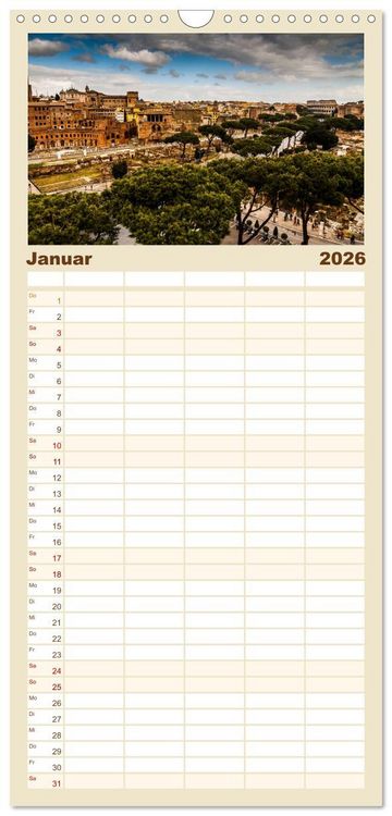 Produktbild: Familienplaner 2026 - Bella Italia. Farben des S&uuml;dens mit 5 Spalten (Wandkalender, 21 x 45 cm) CALVENDO