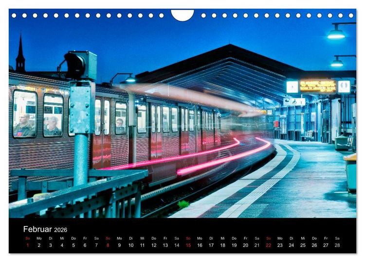 Produktbild: hamburg - night views (Wandkalender 2026 DIN A4 quer), CALVENDO Monatskalender