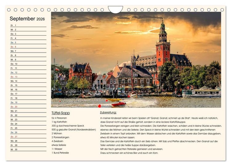 Produktbild: Ostfriesland kochen wie fr&uuml;her (Wandkalender 2026 DIN A4 quer), CALVENDO Monatskalender