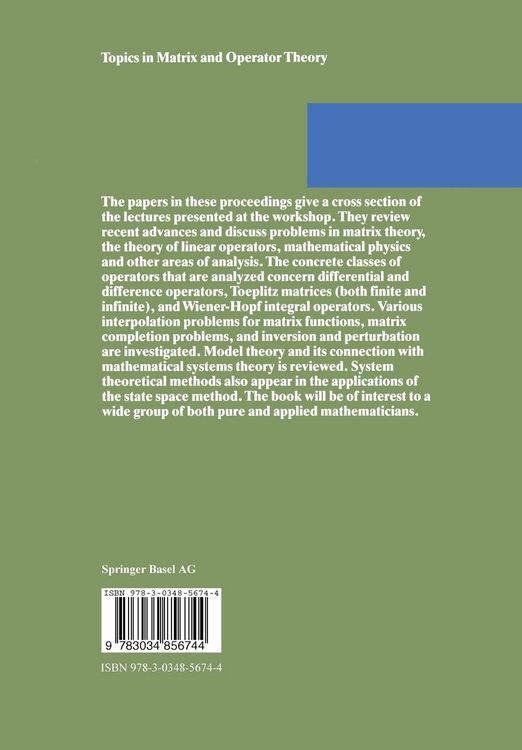 Produktbild: Topics in Matrix and Operator Theory