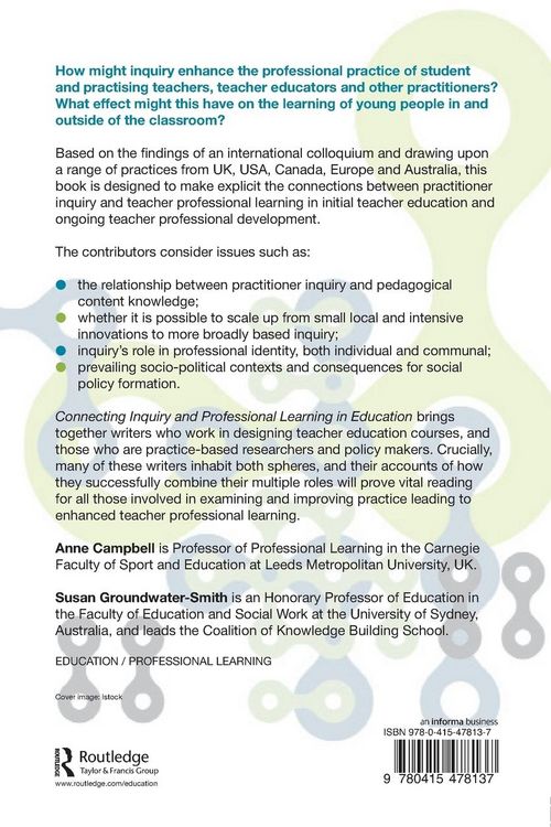 Produktbild: Connecting Inquiry and Professional Learning in Education