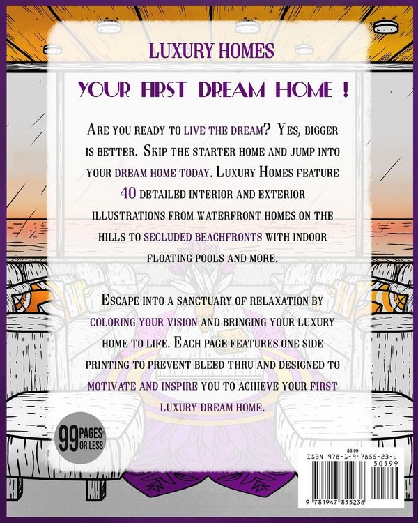 Produktbild: Adult Coloring Book Luxury Homes