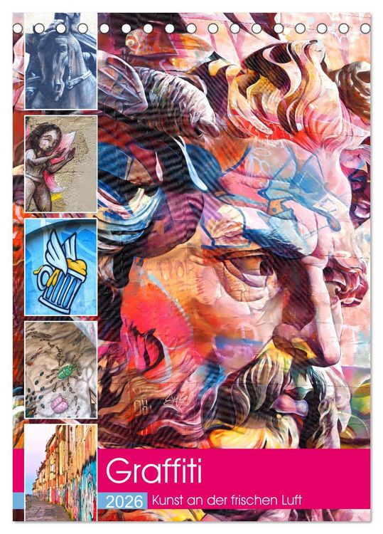 Produktbild: Graffiti Kunst an der frischen Luft (Tischkalender 2026 DIN A5 hoch), CALVENDO Monatskalender