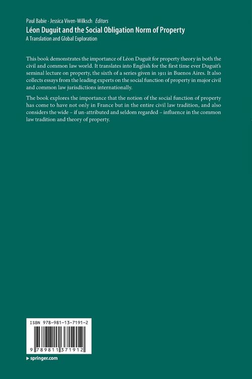 Produktbild: L&eacute;on Duguit and the Social Obligation Norm of Property