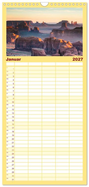Produktbild: Familienplaner 2027 - USA S&uuml;dwesten - Atemberaubende Aussichten mit 5 Spalten (Wandkalender, 21 x 45 cm) CALVENDO