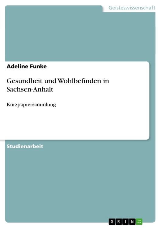 Produktbild: Gesundheit und Wohlbefinden in Sachsen-Anhalt