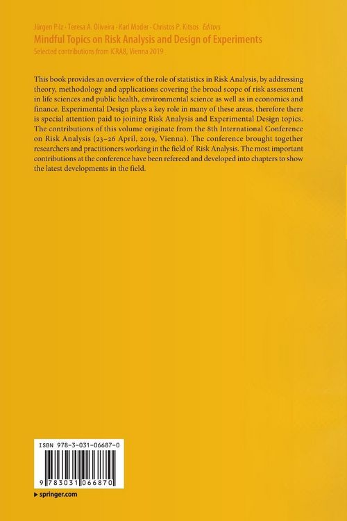 Produktbild: Mindful Topics on Risk Analysis and Design of Experiments