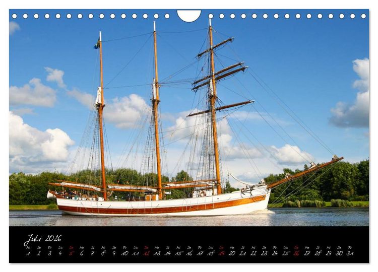 Produktbild: Schiffe - Unterwegs in Norddeutschland (Wandkalender 2026 DIN A4 quer), CALVENDO Monatskalender