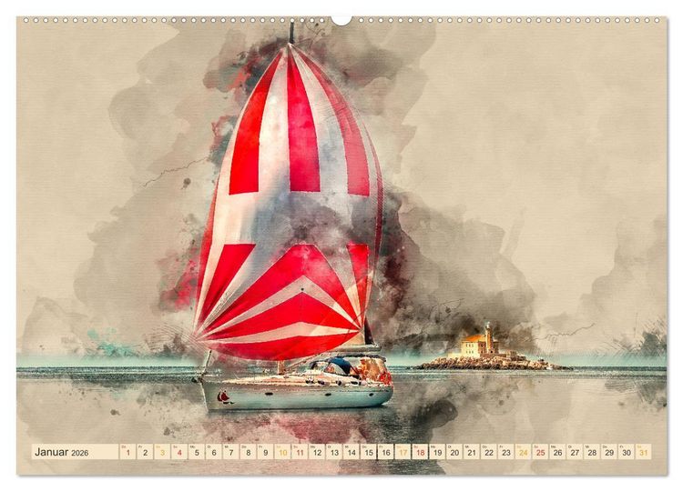Produktbild: Ich liebe Segeln (hochwertiger Premium Wandkalender 2026 DIN A2 quer), Kunstdruck in Hochglanz