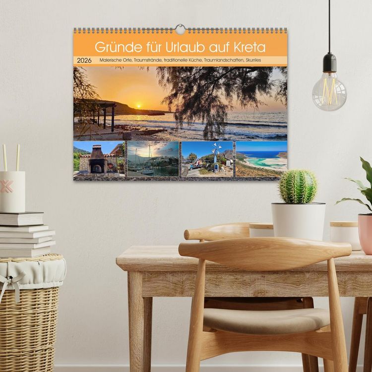 Produktbild: Gr&uuml;nde f&uuml;r Urlaub auf Kreta (Wandkalender 2026 DIN A3 quer), CALVENDO Monatskalender