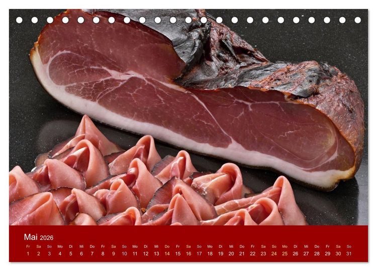 Produktbild: Schinken und Wurst (Tischkalender 2026 DIN A5 quer), CALVENDO Monatskalender
