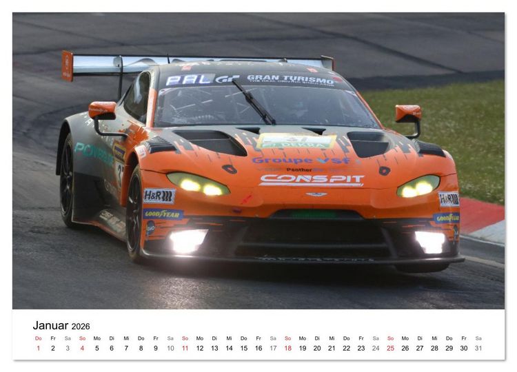 Produktbild: Supersportwagen auf der Rennstrecke (Wandkalender 2026 DIN A4 quer), CALVENDO Monatskalender