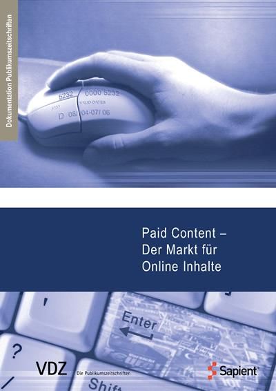 Produktbild: Paid Content - Der Markt f&uuml;r Online Inhalte (VDZ)