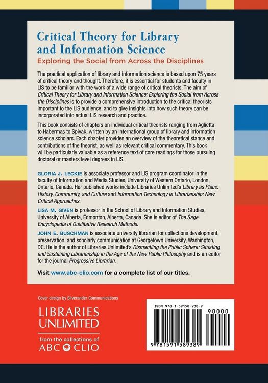Produktbild: Critical Theory for Library and Information Science