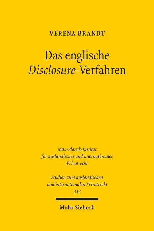 Produktbild: Das englische Disclosure-Verfahren