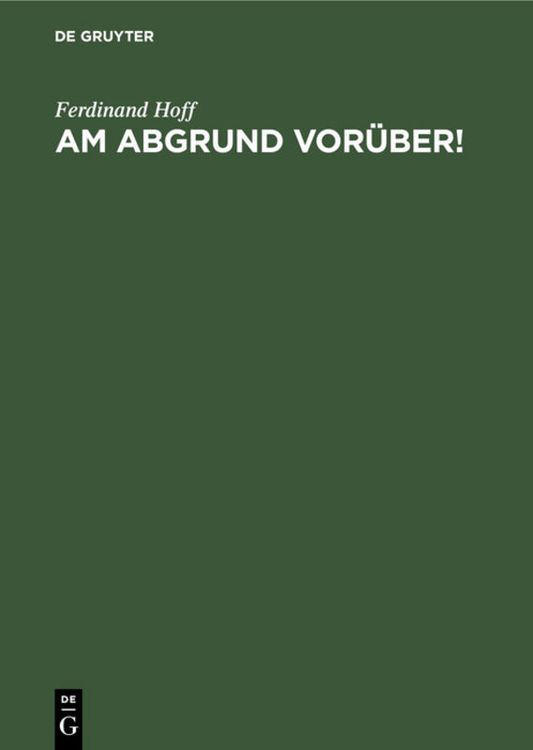 Produktbild: Am Abgrund vor&uuml;ber!