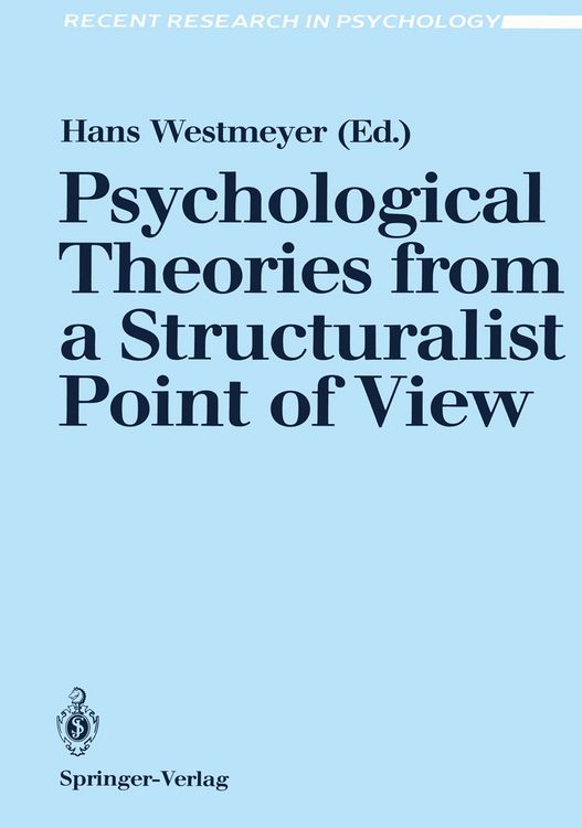 Produktbild: Psychological Theories from a Structuralist Point of View