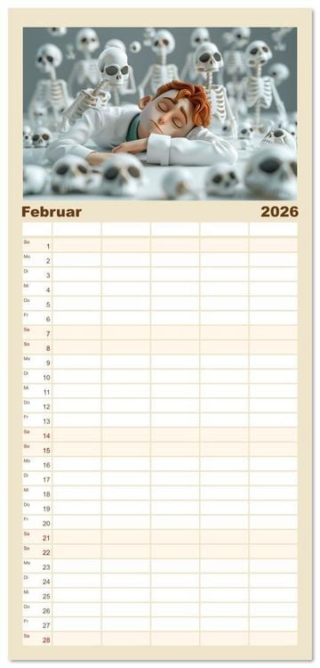Produktbild: Familienplaner 2026 - Nur ein paar Semester Medizin mit 5 Spalten (Wandkalender, 21 x 45 cm) CALVENDO
