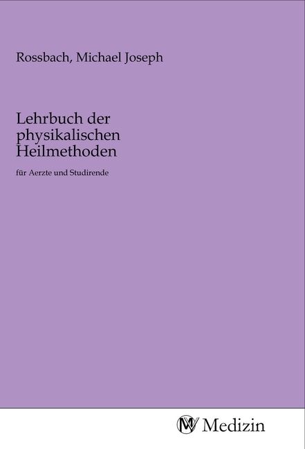 Produktbild: Lehrbuch der physikalischen Heilmethoden