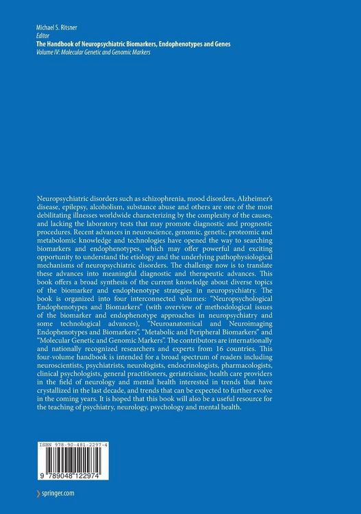 Produktbild: The Handbook of Neuropsychiatric Biomarkers, Endophenotypes and Genes