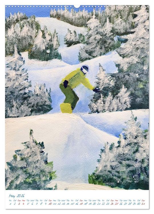 Produktbild: Colourful snowboard power world (Wall Calendar 2026 DIN A2 portrait), CALVENDO 12 Month Wall Calendar