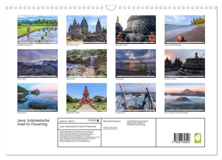 Produktbild: Java, Indonesische Insel im Feuerring (Wandkalender 2026 DIN A3 quer), CALVENDO Monatskalender