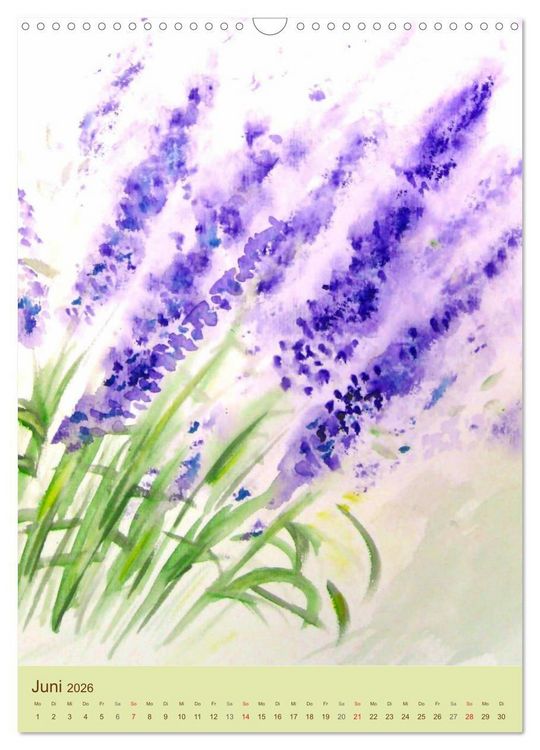 Produktbild: Blumenaquarelle (Wandkalender 2026 DIN A3 hoch), CALVENDO Monatskalender