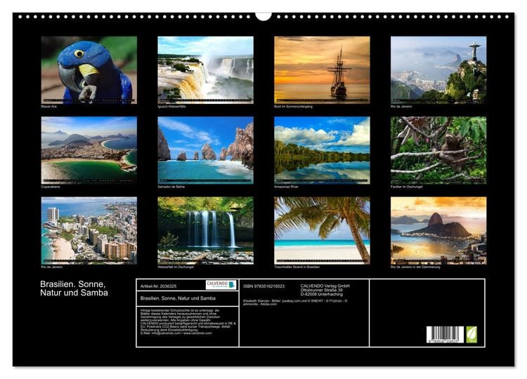 Produktbild: Brasilien. Sonne, Natur und Samba (Wandkalender 2026 DIN A2 quer), CALVENDO Monatskalender