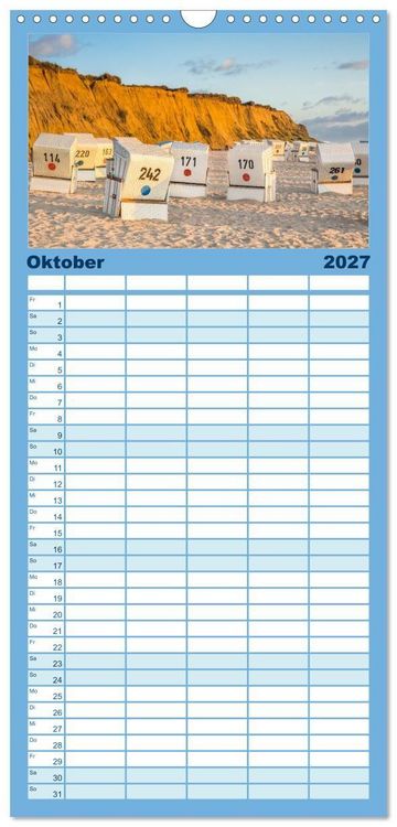 Produktbild: Familienplaner 2027 - Sylt s&uuml;chtig mit 5 Spalten (Wandkalender, 21 x 45 cm) CALVENDO