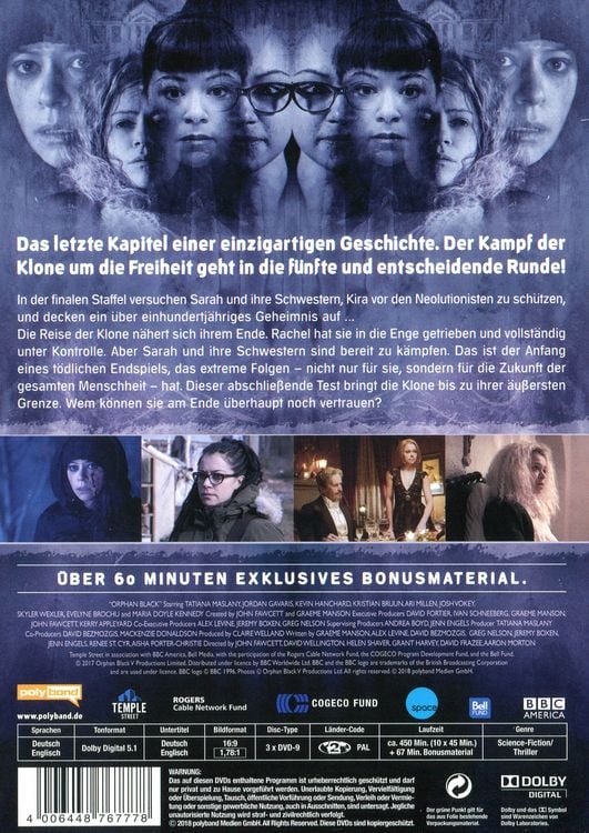 Produktbild: Orphan Black - Staffel 5 [3 DVDs]