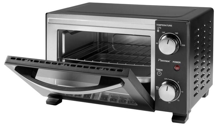 Produktbild: Bestron AOV10 Mini-Backofen Grillfunktion, Kontrollleuchte, Timerfunktion 10l