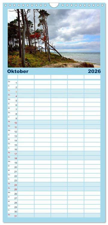 Produktbild: Familienplaner 2026 - MEER - Mehr! mit 5 Spalten (Wandkalender, 21 x 45 cm) CALVENDO