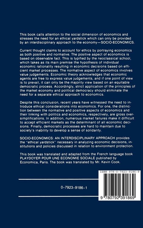 Produktbild: Socio-Economics: An Interdisciplinary Approach