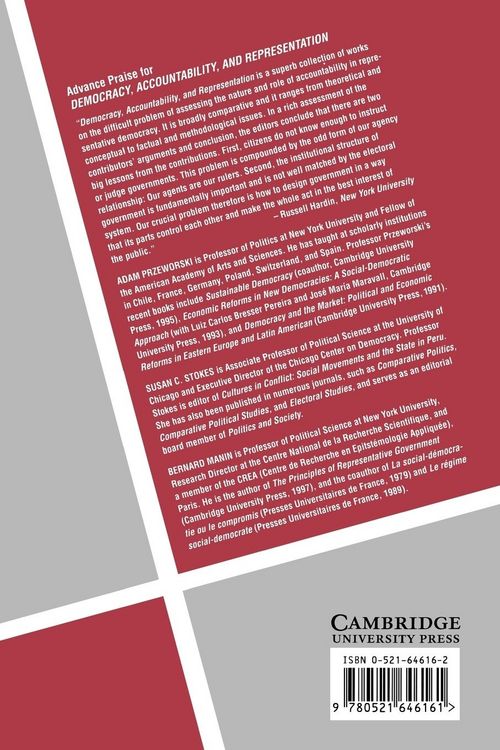Produktbild: Democracy, Accountability, and Representation