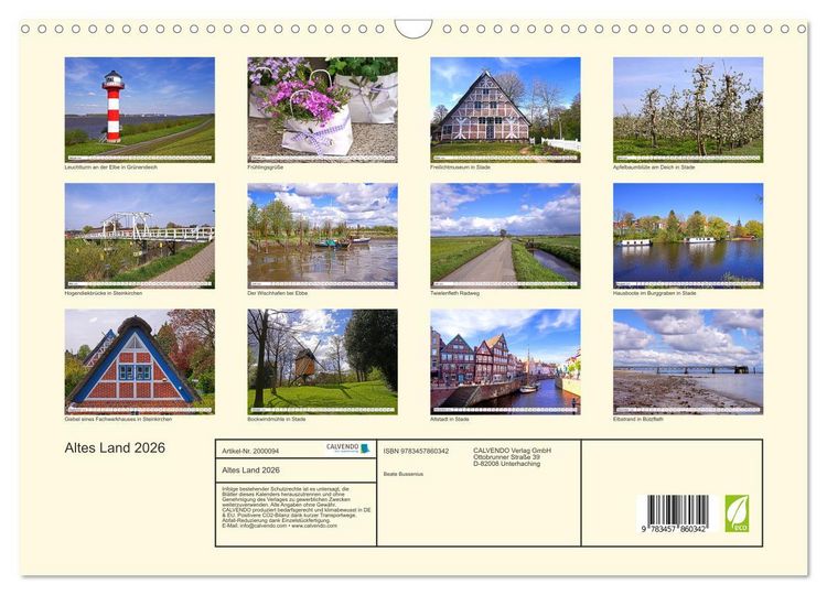 Produktbild: Altes Land 2026 (Wandkalender 2026 DIN A3 quer), CALVENDO Monatskalender