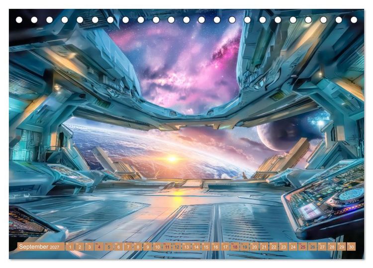 Produktbild: Science Fiction Reise - Ein visuelles Abenteuer (Tischkalender 2027 DIN A5 quer), CALVENDO Monatskalender