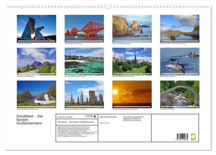 Produktbild: Schottland - Der Norden Gro&szlig;britanniens (Wandkalender 2026 DIN A2 quer), CALVENDO Monatskalender