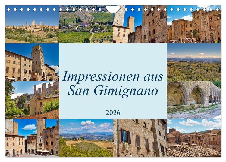 Produktbild: Impressionen aus San Gimignano (Wandkalender 2026 DIN A4 quer), CALVENDO Monatskalender