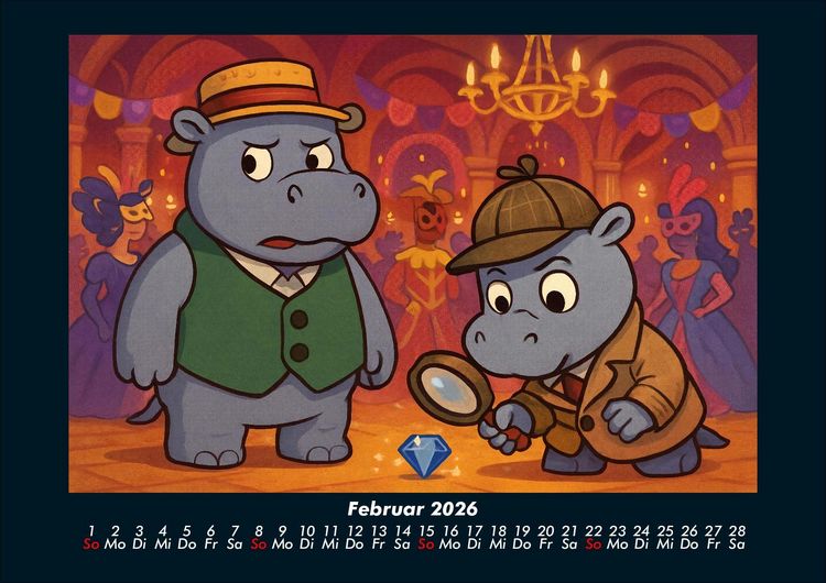 Produktbild: Sash & Sashito - Detektivmission durchs Jahr 2026 Fotokalender DIN A4