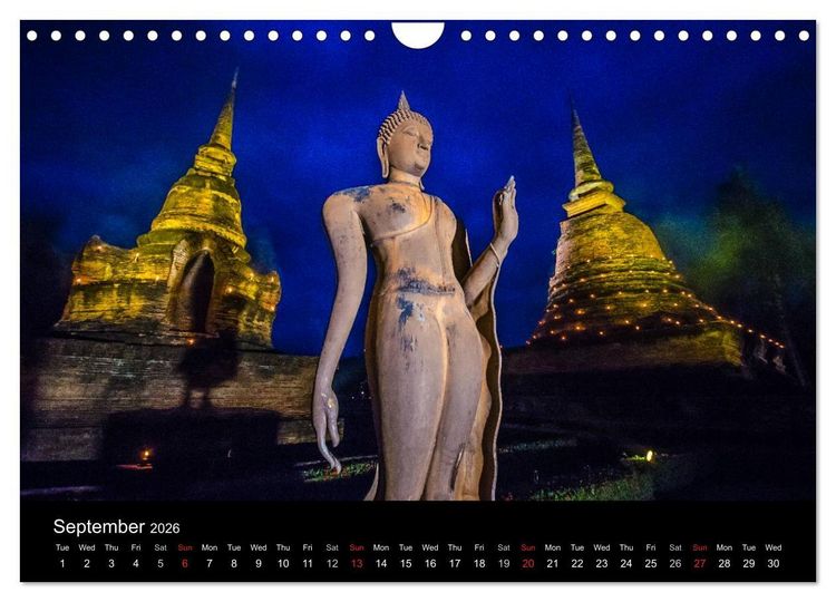 Produktbild: Monuments of Thailand 2026 (Wall Calendar 2026 DIN A4 landscape), CALVENDO 12 Month Wall Calendar
